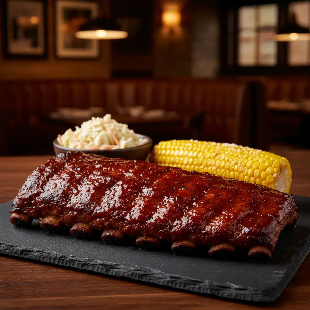Baby back ribs met BBQ saus